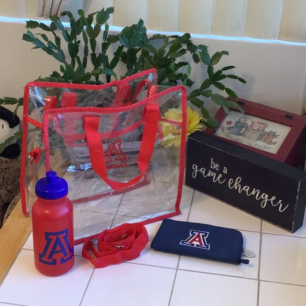 UofA Clear Red Stadium/Arena Tote Bag Trio